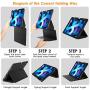 DTTO Case for iPad Air 4 2020, iPad 10.9 Case, Double-fold Folio Stand Shockproof TPU Back Cover with Built-in Apple Pencil Holder - Auto Wake/Sleep and Multiple Viewing Angles, Dark Black