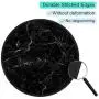 ITNRSIIET [20% Larger] Mouse Pad with Stitched Edge Premium-Textured Mouse Mat Waterproof Non-Slip Rubber Base Round Mousepad for Laptop PC Office 8.7×8.7×0.12 inches, Black Marbling