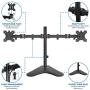 Mount-It! Dual Monitor Stand | Double Monitor Desk Stand Fits Two x 21 22 23 24 27 28 30 32 Inch Computer Screens | Freestanding Base | 2 Heavy Duty Full Motion Adjustable Arms | VESA Compatible