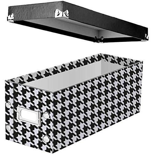 Snap-N-Store CD Storage Box, 13.25'' x 5.125'' x 5.125'', Holds up to 165 CDs, Houndstooth (SNS03312)