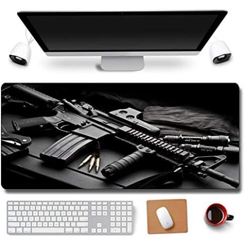 31.5x11.8 Inch Non-Slip Rubber Extended Large Gaming Mouse Pad with Stitched Edges Computer Keyboard Mouse Mat PC Accessories? (AK47)
