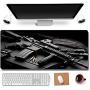 31.5x11.8 Inch Non-Slip Rubber Extended Large Gaming Mouse Pad with Stitched Edges Computer Keyboard Mouse Mat PC Accessories? (AK47)