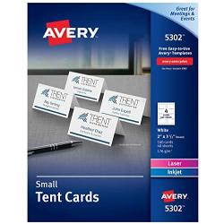 Avery Place Cards for Family Fun Night, 2'' x 3.5'', 160 Blank White Printable Cards (5302)