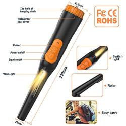 Pinpointer Metal Detector Handheld Underwater Metal Detector Fully Waterproof for Adults Small Portable Metal Detector Pin Probe with LED Indicator for Kids Treasure Hunting Tool (Black)