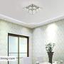 Ganeed Crystal LED Ceiling Light,12 Inch Stainless Steel K9 Modern Flush Mount Lights Fixture,Two Layers Square Chandelier Ceiling Lamp for Dining Living Room Bedroom(36W / 6500K / Cool White)