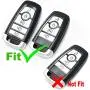 Hand Sewing Red Leather Key Cover Fob Case Protector Jacket Remote Bag For 2017 Ford Fusion F250 F350 F450 F550 Edge 2018 Explorer Expedition 5 Buttons Smart Keyless Entry