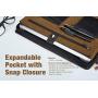 Genuine Leather 3 Ring Binder Handmade Portfolio Folder for 13.3 inches Tablet/Laptop,Business Padfolio Organizer,A4 Notebook/Notepad/Legal Pad Holder Valentines Days Gift for Men and Women,Black