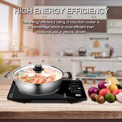 Induction Cooktop, Countertop Burner, 1800W Portable Electric Burner Stove, Timer, Kids Safety Lock, 12 Temperature & Power Setting, Sensor Touch Countertop Burner, Karinear