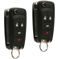 Car Key Fob Keyless Entry Remote Flip fits 2010-2017 Buick Allure Encore Lacrosse Regal Verano/Chevy Camaro Cruze Equinox Impala Malibu Sonic/GMC Terrain (OHT01060512), Set of 2