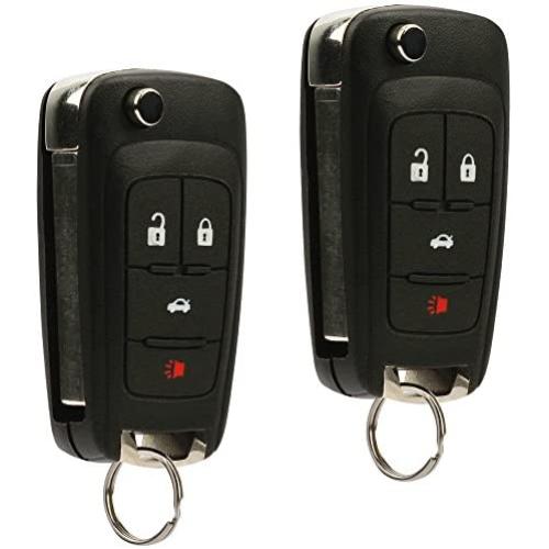 Car Key Fob Keyless Entry Remote Flip fits 2010-2017 Buick Allure Encore Lacrosse Regal Verano/Chevy Camaro Cruze Equinox Impala Malibu Sonic/GMC Terrain (OHT01060512), Set of 2