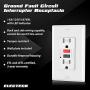 2 Pack - ELECTECK 15A/125V Tamper Resistant GFCI Outlet, Decor Receptacle with LED Indicator, Decorator Wall Plate and Screws Included, Red Button for Reset and Black for Test, ETL Certified, White