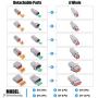 Glarks 6 Sets 2 3 4 6 8 12 Pin Sealed Gray Male and Female Auto Waterproof Electrical Wire Connector Plug 22-16AWG Connector for Motorcycle, Scooter, Car, Truck, Boats