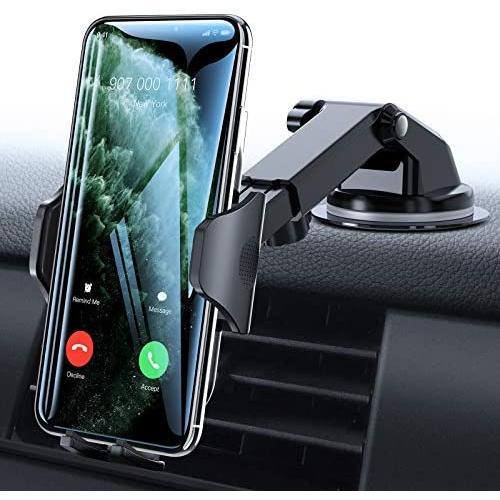 VICSEED Car Phone Mount, [Thick Case & Big Phones Friendly] Long Arm Suction Cup Phone Holder for Car Dashboard Windshield Air Vent Hands Free Clip Cell Phone Holder Compatible with All Mobile Phones
