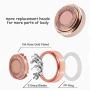 Gift2U Facial Hair Remover Replacement Heads, 6pcs Rose Gold Electronic Shaver Head Cutter Replacement with 18K Gold-Plated Blade Cover for Face, Leg, Armpit, Back, etc