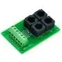 Electronics-Salon RJ11/RJ12 6P6C Jack 4-Way Buss Breakout Board, Terminal Block, Connector.