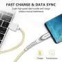 KINPS MFI Certified Lightning Cable 10FT, Upgrade iPhone Charger Cord Compatible with iPhone 12/11/XS Max/XS/XR/X/8 Plus/8/7 Plus/7/6S Plu/6Ss, iPad, (Gold)