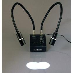 AmScope LED-6W Powerful 6 Watt LED Dual Gooseneck Lights Illuminator