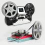 8mm & Super 8 Reels to Digital MovieMaker Film Sanner Converter, Pro Film Digitizer Machine with 2.4'' LCD, Black (Convert 3 inch and 5 inch 8mm Super 8 Film reels into Digital) with 32 GB SD Card