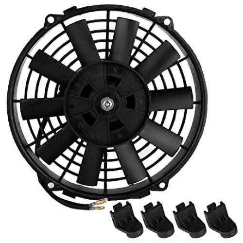 Aramox Car Cooling Fan, 12V 24V 80W 9 Inch Universal Curved Blade Air Conditioner Condenser Electric Cooling Fan