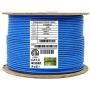 CAT6 Shielded Plenum (CMP), 1000ft, F/UTP 23AWG, Solid Pure Copper, 550MHz, UL Certified, UL-LP Certification, Bulk Ethernet Cable Reel in Blue