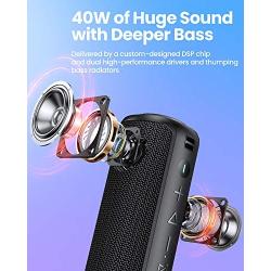 Bluetooth Speaker, SONGLOW 40W Loud Portable Speaker with Good Bass, PartySync Tech Links 200+ Bluetooth 5.0 Wireless Speakers, 12-Hour Playtime, IPX7 Waterproof Speaker for Outdoor, Home