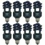 Sunlite 05647-SU CFL Black Light Bulb (BLB), Perfect for Halloween, Spiral Blacklight, 20 Watts, 120 Volts, Medium Base (E26), 463nm, UL Listed, 8 Pack, 8 Count