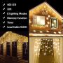 Led Icicle Lights Outdoor Christmas Decorations Lights 400LED 8 Modes Icicle Christmas Lights, Outdoor Fairy String Lights for Christmas, Party, Holiday Decorations (Warm White)