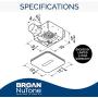 Broan-NuTone AE80LK Flex Bathroom Exhaust Ventilation LED Light, Energy Star Certified, 80 CFM, 0.7 Sones Bath Fan, White