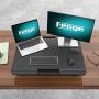 FENGE Standing Desk Conventer with Storage Area Height Adjustable Stand Up Desk for Laptop SD108003MB