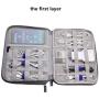 Electronics Organizer Travel Cable Cord Wire Bag Accessories Gadget Gear Storage Cases for 10.5 Inch Tablet (Light Gray)