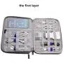 Electronics Organizer Travel Cable Cord Wire Bag Accessories Gadget Gear Storage Cases for 10.5 Inch Tablet (Light Gray)
