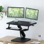 ZHU CHUANG Stand Up Desk Standing Desk Converter Gas Spring Sit Stand Desk Workstation Sit to Stand Desk Riser (Black 2)