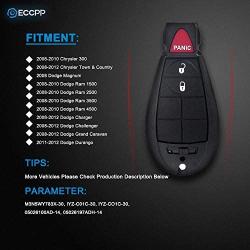 ECCPP M3N5WY783X 1X Replacement Uncut 433MHz Keyless Entry Remote Key Fob for C hrysler 300 Town & Country/for D odge Durango Challenger Charger Journey Grand Caravan/for V olkswagen Routan IYZ-C01C
