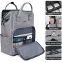 Laptop Backpack for Women Men, Travel Backpack for 15.6 Inch Laptop with RFID Pocket, USB Charging Port Water Resistant Durable Carry on Bag, Backpack Purse for Doctor Nurse Teacher Work, Grey