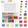KUFUNG 242PCS Car Fuses, Mini Automotive Fuses Assortment, 3/5/7.5/10/15/20/25/30/35/40 Amp Fuse Kit, Auto Blade Fuse for Car, Truck, Boat, Marine, RV, SUV, Trike, Vehicles Audio Reset System (242-A)