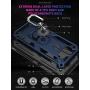 YZOK LG Aristo 5 Case,with HD Screen Protector,LG Phoenix 5,LG Fortune 3,Risio 4 Case,[Military Grade] Ring Car Mount Kickstand Hybrid Hard PC Soft TPU Shockproof Protective Case for LG K8x (Blue)