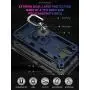 YZOK LG Aristo 5 Case,with HD Screen Protector,LG Phoenix 5,LG Fortune 3,Risio 4 Case,[Military Grade] Ring Car Mount Kickstand Hybrid Hard PC Soft TPU Shockproof Protective Case for LG K8x (Blue)