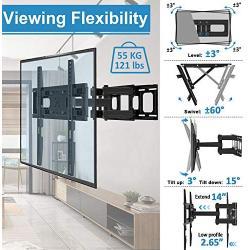 BLUE STONE Full Motion TV Wall Mounts TV Bracket for Most 32-65 Inch Flat Screen TVs, TV Mount with Articulating Dual Arms Tilt Swivel 14'' Extend, Wall Mount TV Bracket VESA 400x400mm TV Monitor Mount