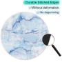 ITNRSIIET [20% Larger] Mouse Pad with Stitched Edge Premium-Textured Mouse Mat Waterproof Non-Slip Rubber Base Round Mousepad for Laptop PC Office 8.7×8.7×0.12 inches, Blue Art Marbling