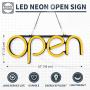 LED Neon Open Sign Light for Business with ON & Off Switch - Lightweight & Energy Efficient for Restaurants Offices Retail Shops Window Storefronts - Orange