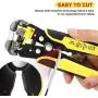Wire Stripper 24-10 AW/ 34-3 Gauge/ 0.2-6 mm, Dromild Automatic Wire Stripping Tool, 8 Inch Self-adjusting Wire Stripper, 3 in 1 Wire Stripping Pliers for Wire Stripping, Cutting, Crimping