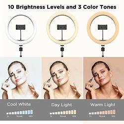 10.2 inch Selfie Ring Light with Tripod Stand & 2 Phone Holders, LETSCOM Dimmable Led Beauty Camera Ringlight for Makeup/Photography/YouTube Videos/Vlog/TIK Tok/Live, Compatible with iPhone & Android