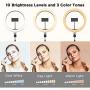 10.2 inch Selfie Ring Light with Tripod Stand & 2 Phone Holders, LETSCOM Dimmable Led Beauty Camera Ringlight for Makeup/Photography/YouTube Videos/Vlog/TIK Tok/Live, Compatible with iPhone & Android