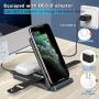 Wireless Charger, QTlier 3 in 1 Qi-Certified 15W Wireless Charging Station for Apple iWatch SE/6/5/4/3/2/1, AirPods Pro/2, Charging Stand for iPhone 12/11/X/XS/XR/Xs Max/8/8 Plus/Samsung (Black)