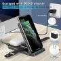 Wireless Charger, QTlier 3 in 1 Qi-Certified 15W Wireless Charging Station for Apple iWatch SE/6/5/4/3/2/1, AirPods Pro/2, Charging Stand for iPhone 12/11/X/XS/XR/Xs Max/8/8 Plus/Samsung (Black)