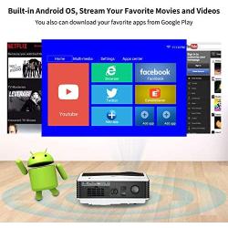 Wireless WiFi Movie 1080P Projector 6200Lux, HD Video Projectors Synchronize Smartphones Screen, Bluetooth Projector Compatible with HDMI, USB, VGA, AV, Laptop, TV Stick, PS4 for Outdoor Entertainment