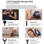 Percussion Muscle Massage Gun Deep Tissue Therapy for Athlethes Pain Relief - Professional Ultra-Quiet Handheld Cordless Body Massager with 9 Vibration Speed,4 Massage Heads for Back Relaxation(Gray)