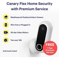 Canary Flex: 3 Camera Pack| Indoor Outdoor WiFi HD Security | Night Vision, Weatherproof, Wireless or Plug in, (Add 1YR Premium Service Plan FREE w/ Promotion), White