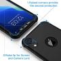ORETECH Designed for iPhone XR Case, with[2 x Tempered Glass Screen Protector] 360 Full Body Shockproof Anti Scratch Protection Cover Hard PC Soft Rubber Silicone Case for iPhone XR 6.1 2018 Black