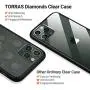 TORRAS Diamonds Clear Compatible for iPhone 11 Pro Max Case [Non-Yellow][Fully Protective] Slim Fit Shockproof Hard Plastic Back & Soft Silicone Bumper Phone Case 6.5, Black